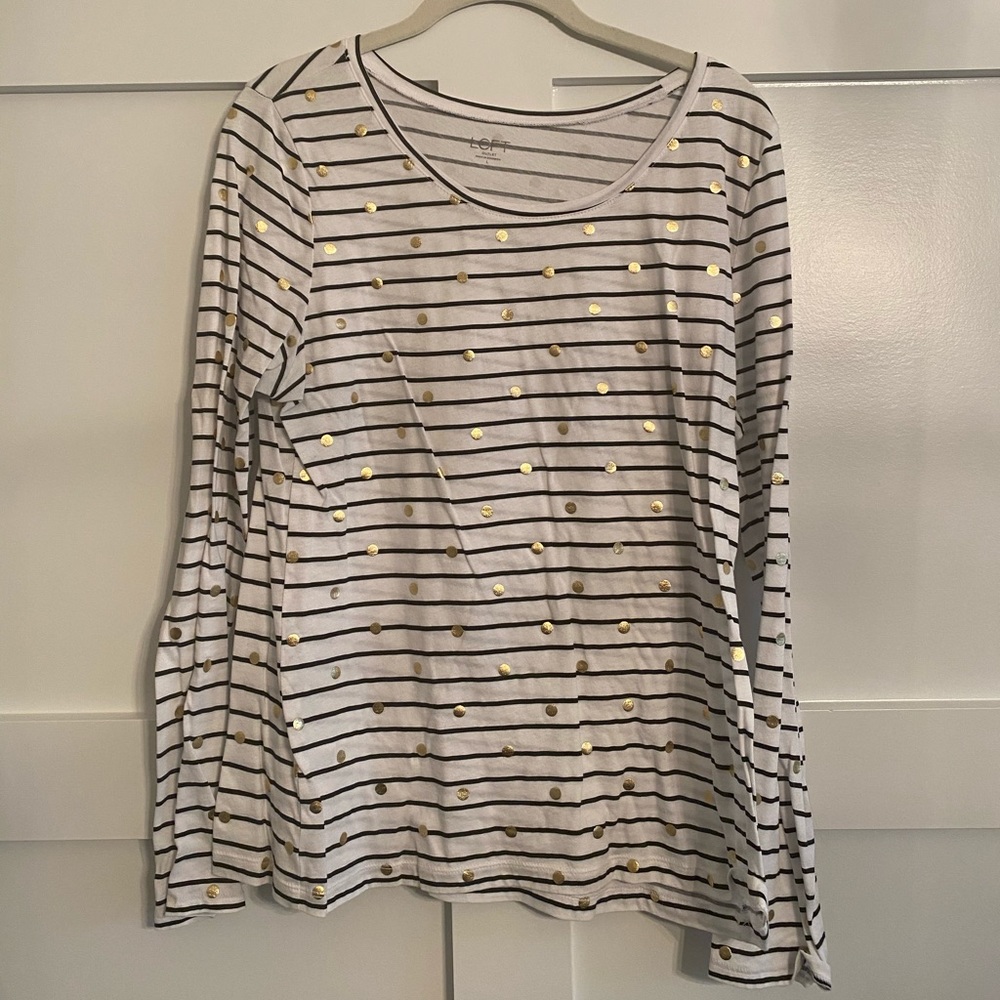 LOFT Striped/Polka-Dot Tee